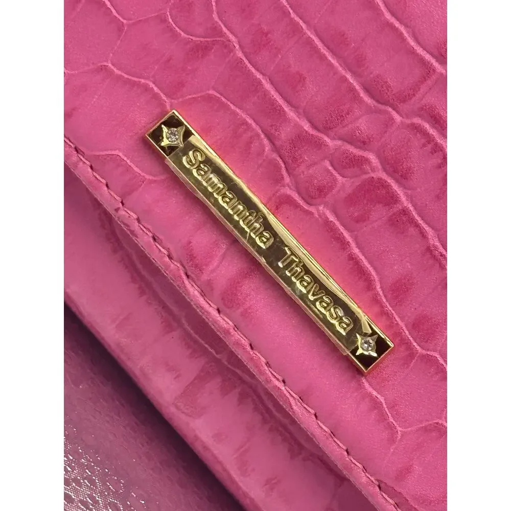 Samantha Thavasa Pink Croc-Embossed Chain Clutch | Sony PSP Official SCEI Collab